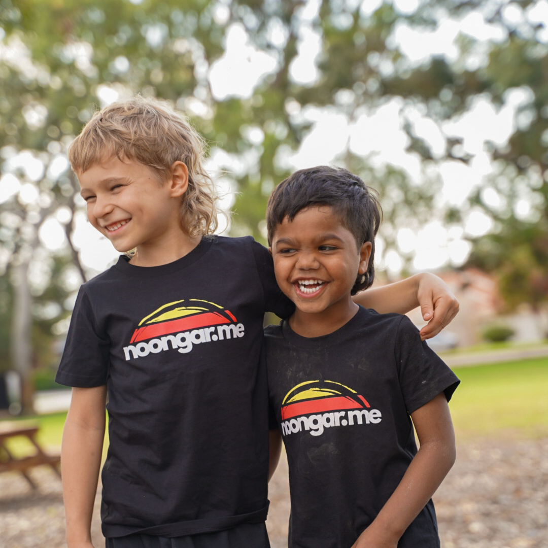 Noongar Mob Kids Black T-shirt
