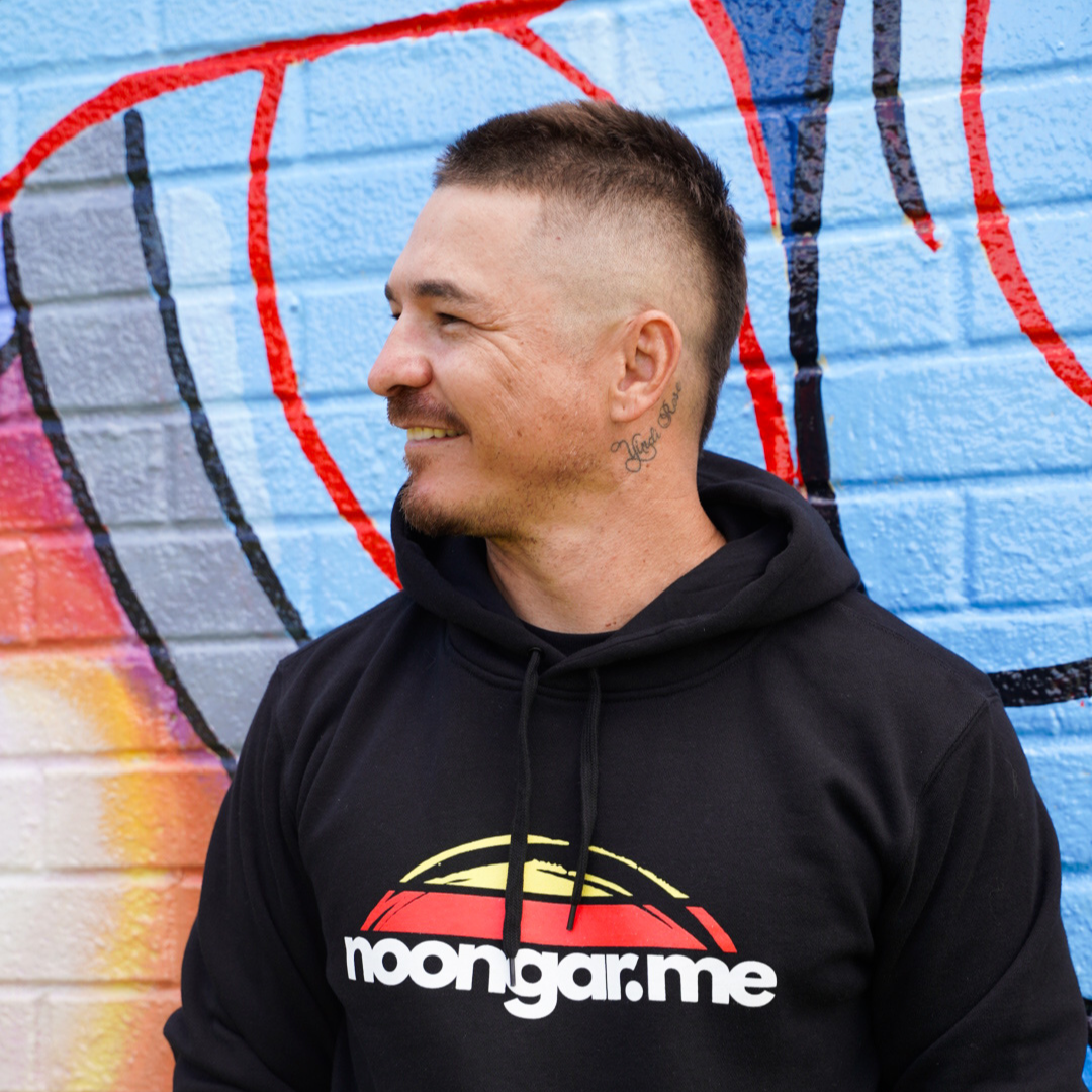 Noongar Mob Adult Black Hooded Jumper